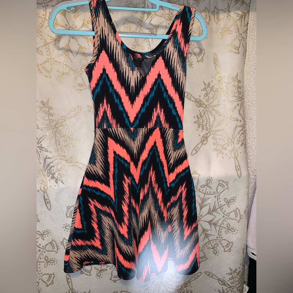 Pink/black/blue dress